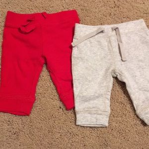 2 pairs of 0-3 month pants